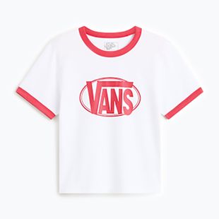 Women's T-shirt Vans Center Chest Ringer Tee white