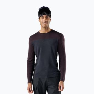 Men's thermal sweatshirt Smartwool Classic Thermal Merino Base Layer Colorblock Crew Boxed mink/charcoal