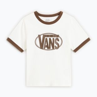 Women's T-shirt Vans Center Chest Ringer Tee egret