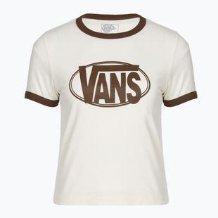 Women's T-shirt Vans Center Chest Ringer Tee egret