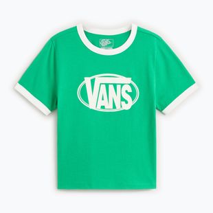 Women's T-shirt Vans Center Chest Ringer Tee vivid verdant