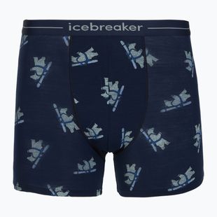 Men's thermal boxers Icebreaker Merino 150 Anatomica BearTour AOP Boxers midnight navy