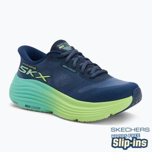 Women's SKECHERS Max Cushioning Endeavour Hallandale navy/lime running shoes