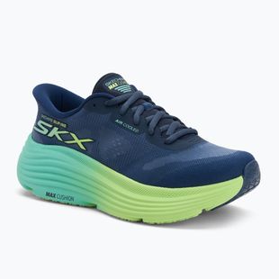 Women's SKECHERS Max Cushioning Endeavour Hallandale navy/lime running shoes
