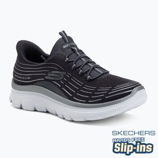 Women's shoes SKECHERS Summits Plus Soft Luster charcoal/silver