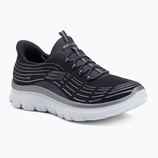 Women's shoes SKECHERS Summits Plus Soft Luster charcoal/silver