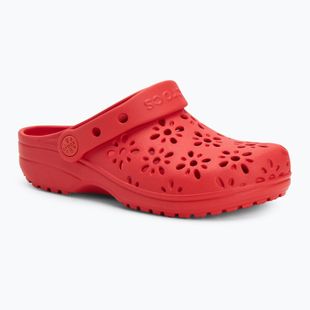Children's clogs Crocs Classic Floral Cutout Clog Kids cherry red