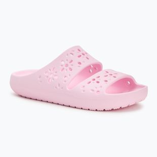 Clogs Crocs Classic Floral Cutout Sandal pink milk