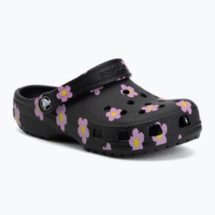 Children's slides Crocs Classic Flower black