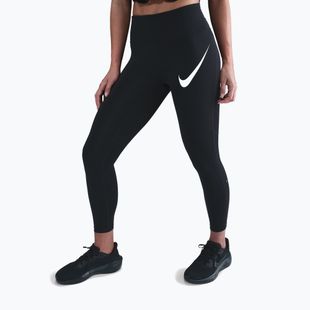 Women's running leggings Nike Tempo Swoosh Run High-Waisted 7/8 black/white