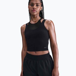 Woman's training top Nike One Fitted Dri-Fit Cropped Tank black/dark smoke grey