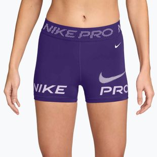 Women's shorts Nike Pro Mid-Rise Biker 3" court purple/doll/white