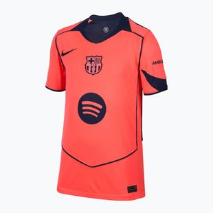 Children's football T-shirt Nike FC Barcelona 2025/26 Stadium Third Jr bright mango/midnight navy/midnight navy