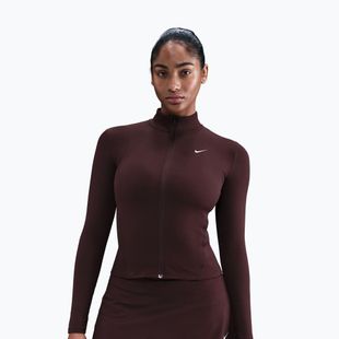 Women's training sweatshirt Nike One Fitted Dri-Fit Full-Zip burgundy crush/white