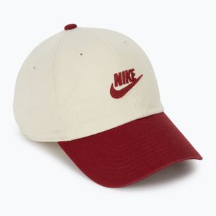 Baseball cap Nike Club Unstructured Futura Wash light khaki/team crimson/team crimson