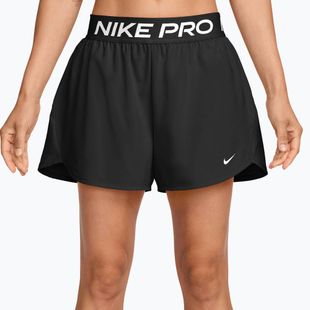 Women's training shorts Nike Pro Dri-Fit Mid-Rise Brief-Lined 3" black/white