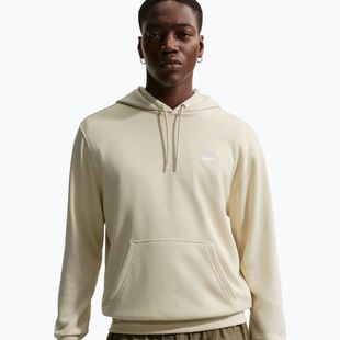 Men's sweatshirt Nike Club French Terry Pullover Hoodie light khaki/light khaki/white