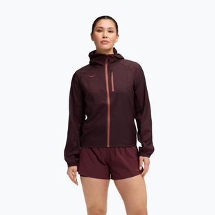 Women's running jacket HOKA Skyflow black cherry