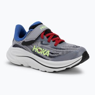 Children's running shoes HOKA Clifton 10 foggy grey/black