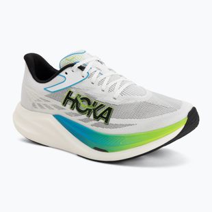 Running shoes HOKA Rocket X 3 frost/electric lime