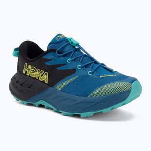 Children's running shoes HOKA Speedgoat 7 black/night glow blue