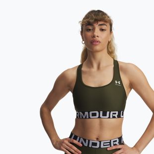 Training bra Under Armour HG Authentics Mid Branded expedition green/white