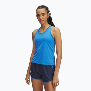 Women's running top Under Armour Launch Singlet blue atlantis/reflective