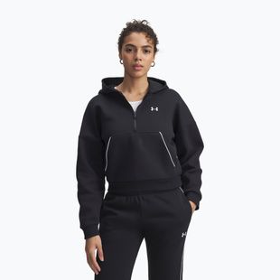 Women's sweatshirt Under Armour Rival Fleece Piped HZ Hoodie black/white