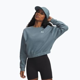 Women's sweatshirt Under Armour Rival Fleece Piped Crew jasper blue/white