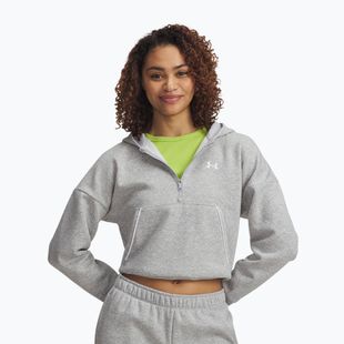 Women's sweatshirt Under Armour Rival Fleece Piped HZ Hoodie mod gray light heather/white