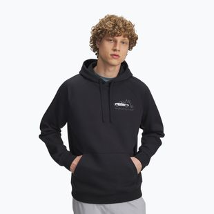 Men's sweatshirt Under Armour Rival Fleece HBR Logo Hoodie black/white
