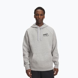 Men's sweatshirt Under Armour Rival Fleece HBR Logo Hoodie mod gray light heather/castlerock