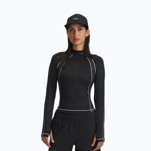 Women's training longsleeve Under Armour ColdGear Textured 1/2 Zip black/white/metalic silver