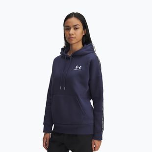 Women's sweatshirt Under Armour Icon Fleece Taped Hoody washed navy/white