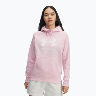 Women's sweatshirt Under Armour Rival Fleece Big Logo Hoody prime pink/white