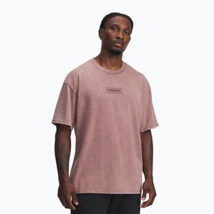 Men's training shirt Under Armour Project Rock Heavyweight Oversized maroon mist/black