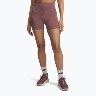 Women's training shorts Under Armour Project Rock Middie maroon mist/black