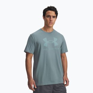 Men's training T-shirt Under Armour Sportstyle Logo Update jasper blue/serpentine