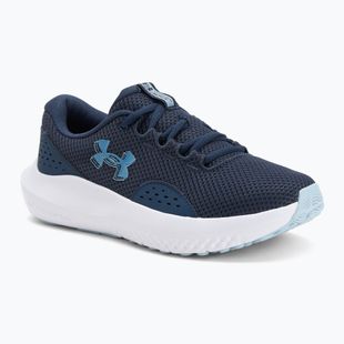 Women's running shoes Under Armour Charged Surge 4 washed navy/blue calm/metallic blue calm