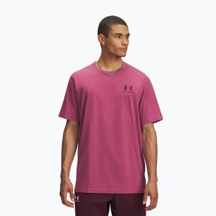 Men's T-shirt Under Armour Sportstyle Left Chest fuchsia dusk/dark maroon