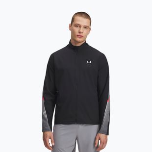Men's running jacket Under Armour Velociti Storm black/castlerock/reflective