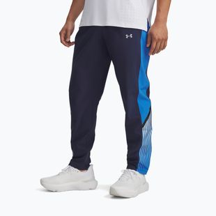 Men's running trousers Under Armour Velociti Storm washed navy/blue atlantis/reflective