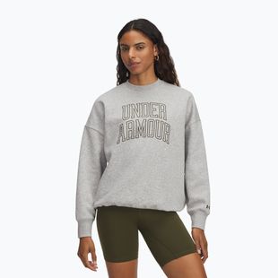 Women's sweatshirt Under Armour Rival Fleece Varsity Crew halo gray light heather/expedition green