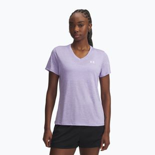 Women's training T-shirt Under Armour Tech V-Twist transparent/white