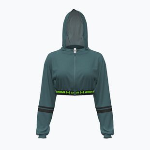 Women's sweatshirt Under Armour HeatGear Mesh FZ rack green/hyper green