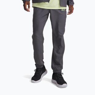 Men's trousers Under Armour Tech Sport castlerock/black/lumos lime