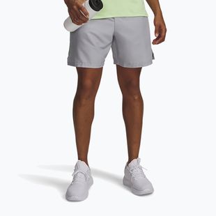Men's training shorts Under Armour Woven Wordmark mod gray/lumos lime