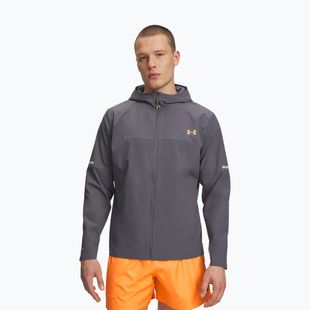 Men's training jacket Under Armour Tech Utility Woven castlerock/orange bloc