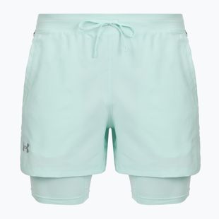 Men's running shorts Under Armour Launch 5" 2IN1 refresh mint/castlerock