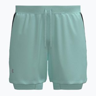 Men's running shorts Under Armour Launch 5" 2IN1 refresh mint/castlerock